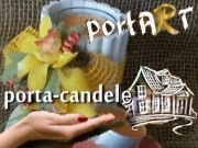 Porta Candele Naturale Sbiancato