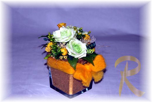 Cubo rose verdi glitter