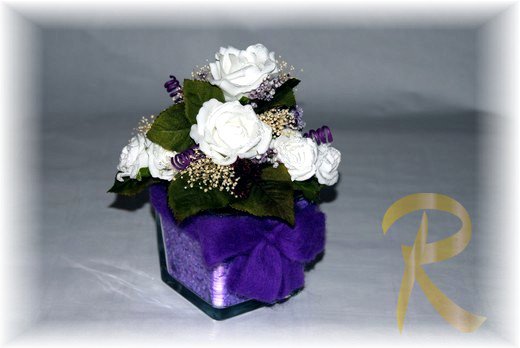 Cubo rose bianche glitter 1