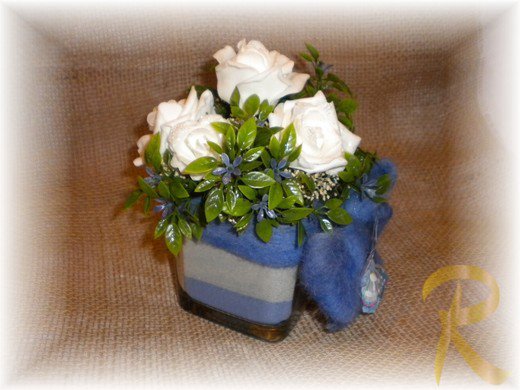 Cubo rose bianche glitter 2
